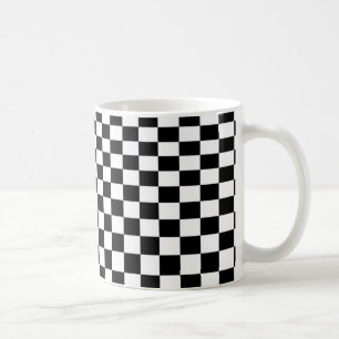 Optiska Checkers för Illusion Black and White Kaffemugg