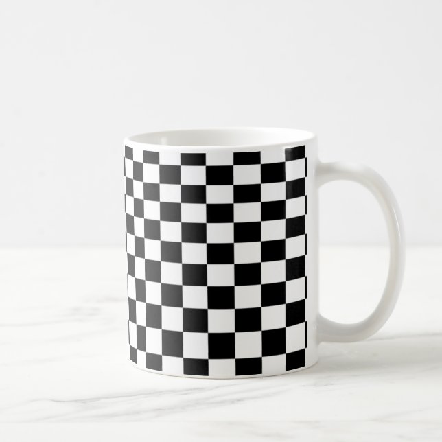 Optiska Checkers för Illusion Black and White Kaffemugg (Höger)