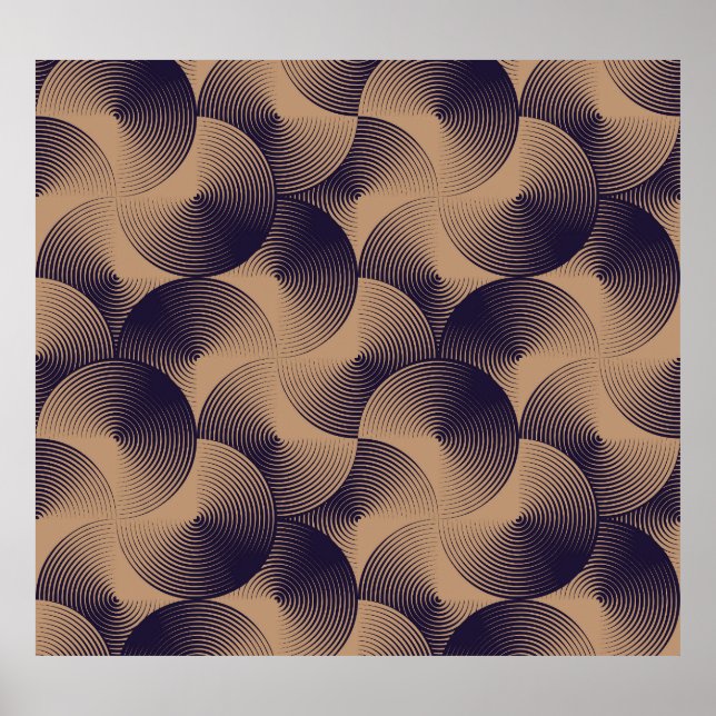 Optiska cirklar Illusion: Geometriskt sömlöst. Poster (Framsidan)