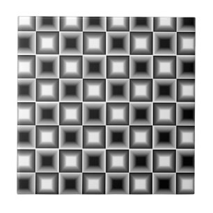 Optiska för illusionsvart för schackbräde 3D gr Kakelplatta