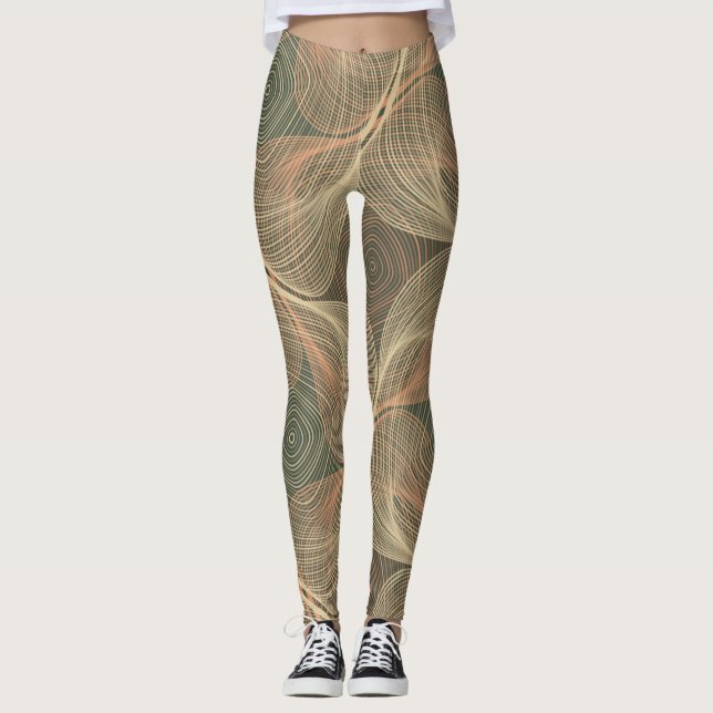 Optiska Illusioner: Geometrisk trötthet Leggings (Framsida)