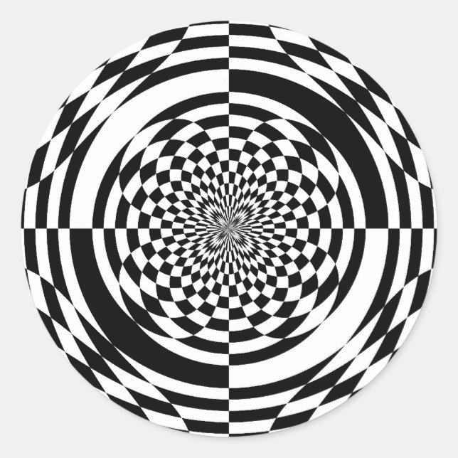 Optiska illusioner runt klistermärke (Framsida)