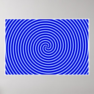 Optiska illusionHypno blått Poster
