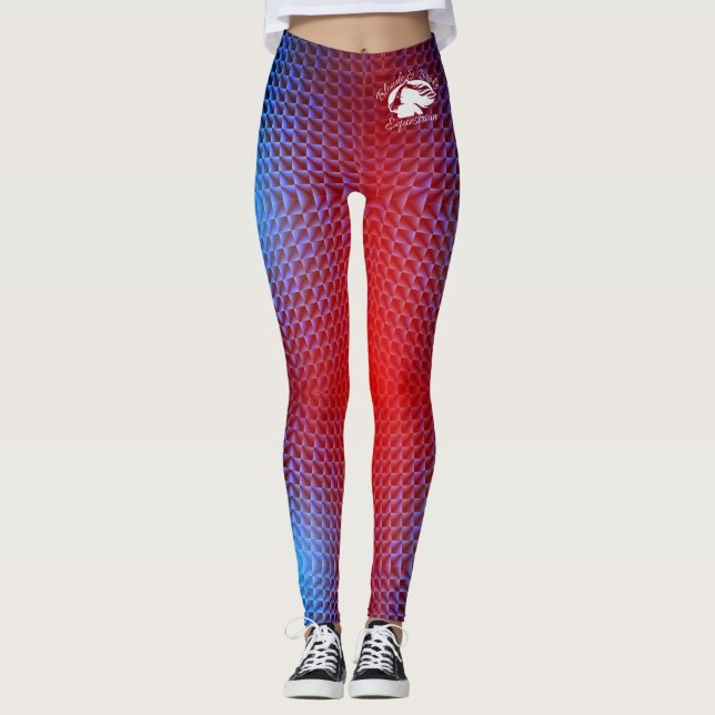Optiska Illusionslager med vit B&BE-Logotyp Leggings (Framsida)