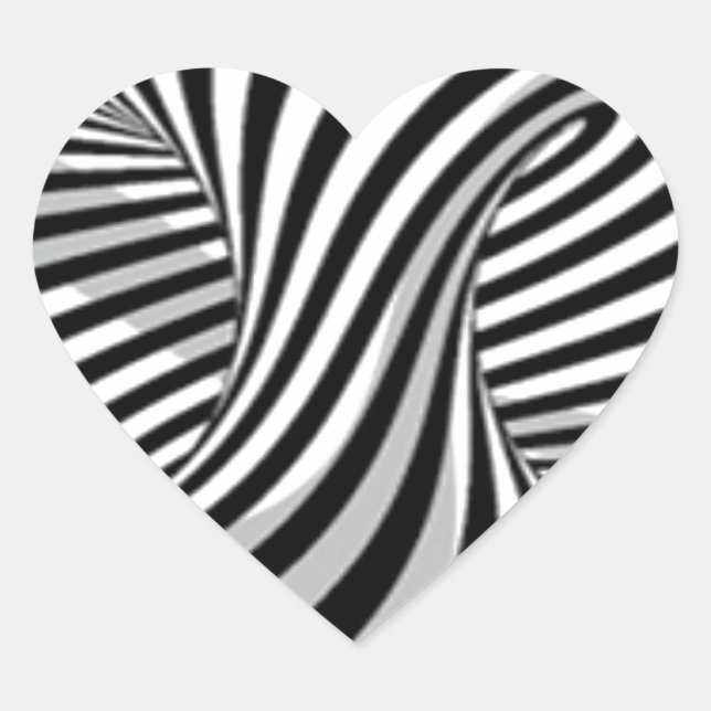 optiska trick hjärtformat klistermärke (Framsida)