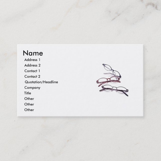 Optiskt Affärskort Visitkort (Framsida)