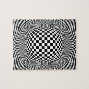 Optiskt illusioncheckerspussel pussel