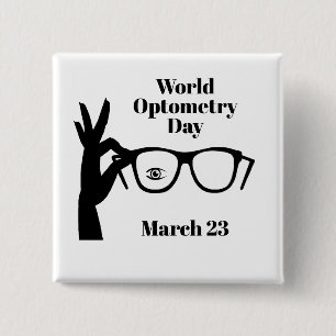 Optometri Day Button med glasögon Silhouette Knapp