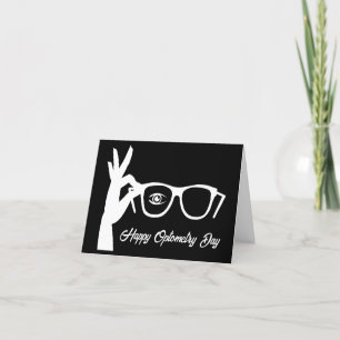 Optometri Day Eyeglasses Silhouette Greeting Card Kort
