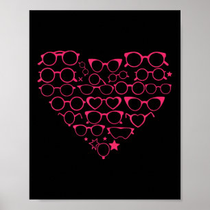 Optometri Eyegles Heart Valentines day Poster