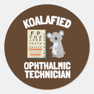 Optometri för oftalmisk teknik och optiker runt klistermärke