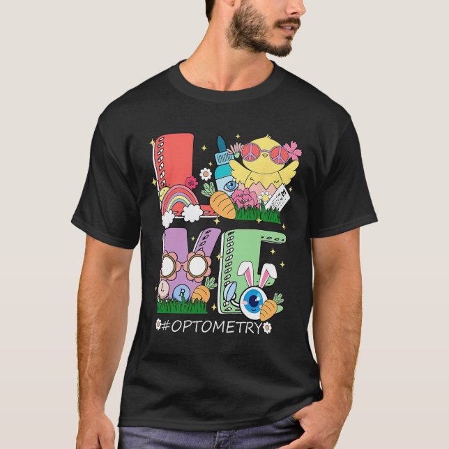 Optometri Kärlek Optiker Sight Squ Chick påsk T Shirt (Framsida)