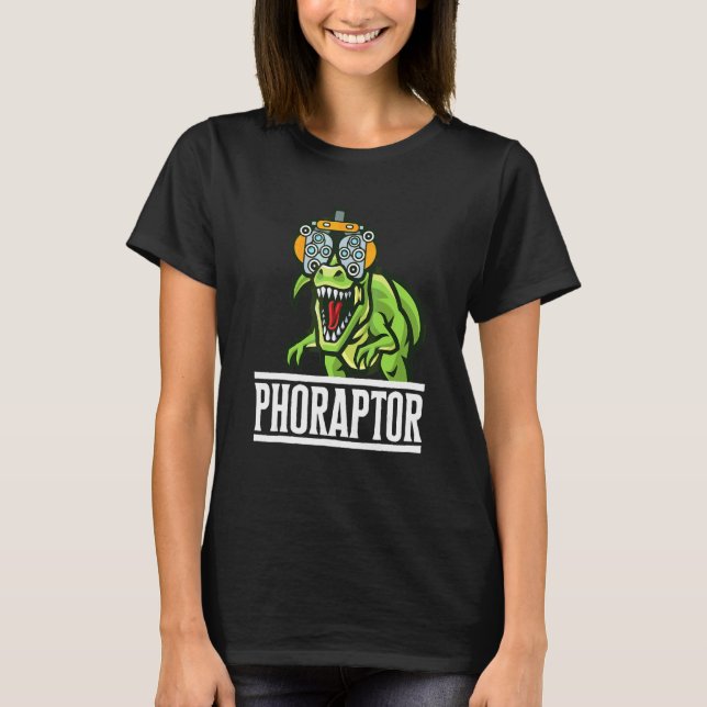 Optometri maskin Phoropter Optiker Phoraptor T Shirt (Framsida)