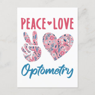 Optometri Optometry Kärlek Peace Optometrist Vykort