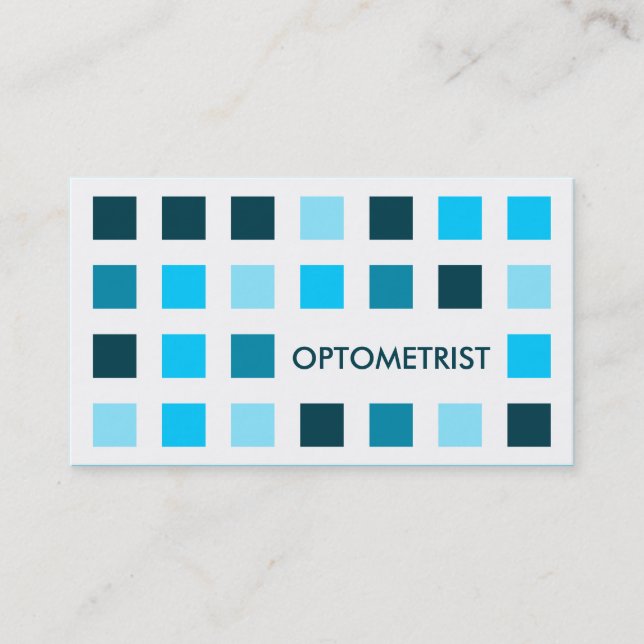 OPTOMETRIKER (modet kvadrerar), Visitkort (Framsida)