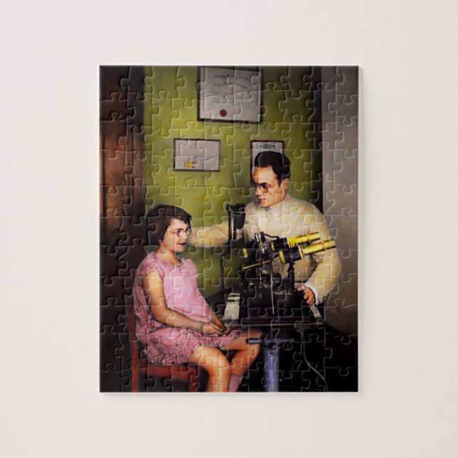 Optometriker - ögaexamen 1929 pussel (Vertikal)