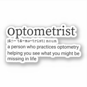 Optometrikerdefinition, optometri, optometriker klistermärken