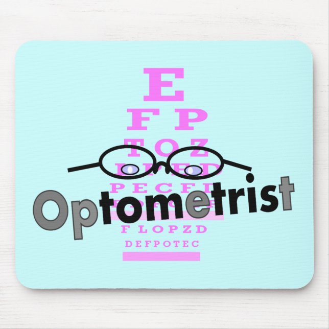 Optometrikergåvor, glasögon och Eyechart design Musmatta (Framsidan)
