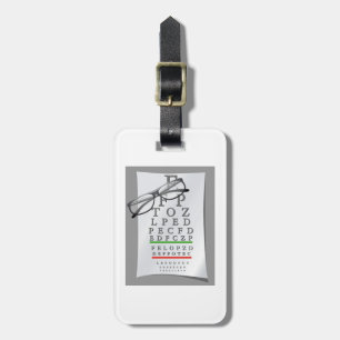 Optometrikern kartlägger bagagemärkre bagagebricka