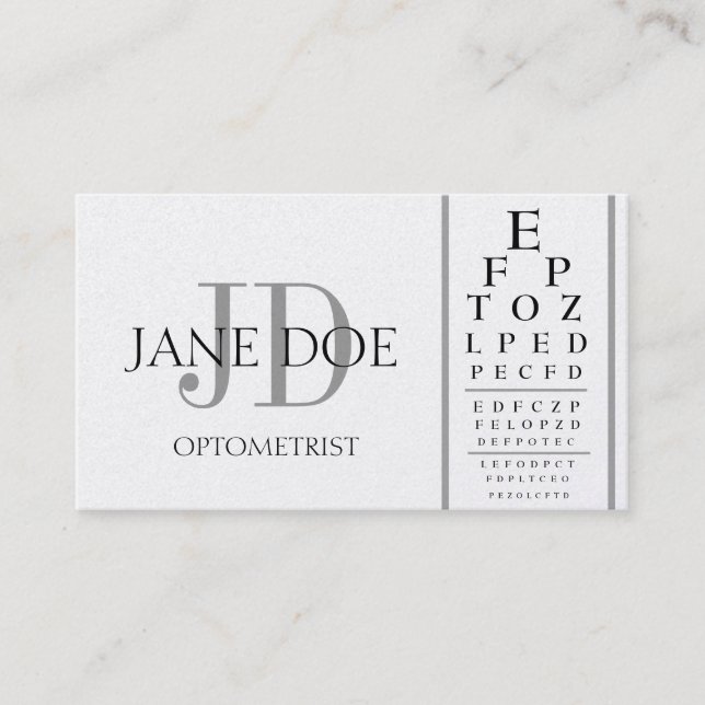 Optometrikern kartlägger Deluxe platina Visitkort (Framsida)