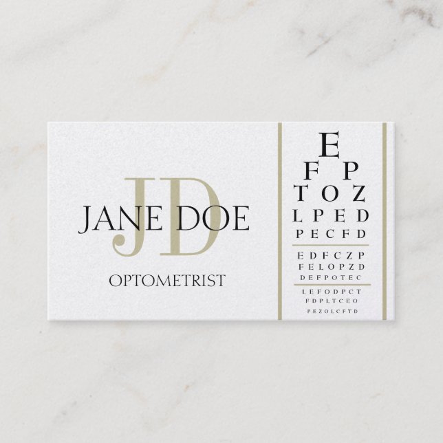 Optometrikern kartlägger guld- visitkort (Framsida)