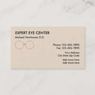 Optometrikerögat centrerar visitkort