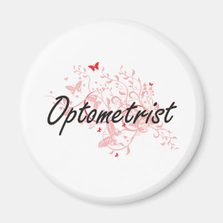 Optometrikers konstnärliga jobbdesign med fjärilar magnet