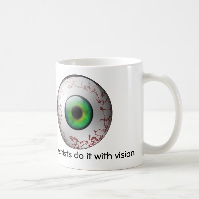 Optometrikrar gör det med visionmuggen kaffemugg (Höger)
