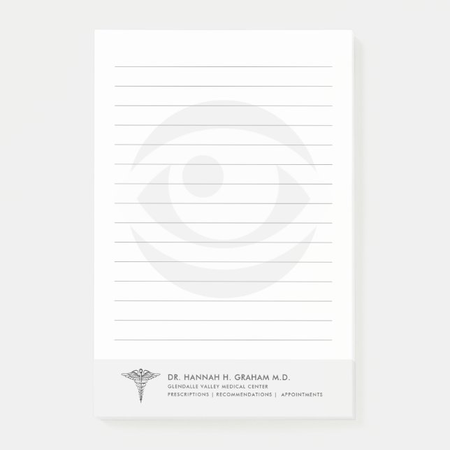 Optometrist| Anpassadet Öga Doktor Led Post-it Block (Framsida)