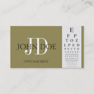 Optometrist Diagram Antique Guld Visitkort