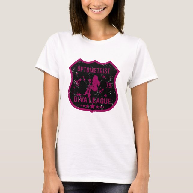 Optometrist Diva League Tee Shirt (Framsida)