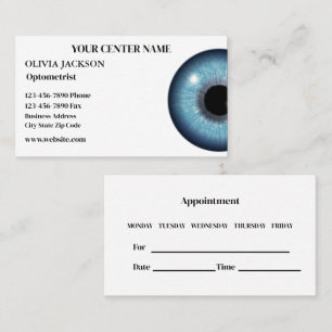 Optometrist Eyewear Vision Care-avtalskort Visitkort