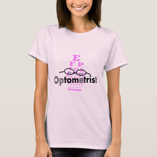 Optometrist Gifts, Eyeglasses and Eyechart Design Tee (Framsida)