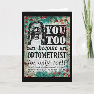 Optometrist Greeting Card - Funny Vintage annons Kort