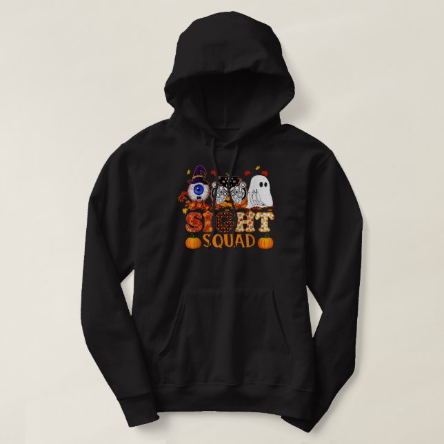 Optometrist Halloween Sight Squad Witch Pumpkin Op Hoodie (Design framsida)