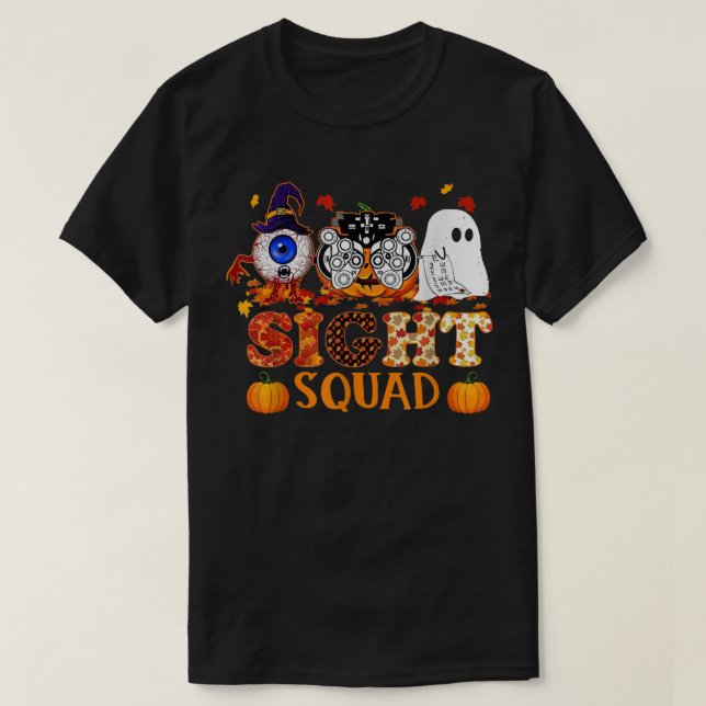 Optometrist Halloween Sight Squad Witch Pumpkin Op T Shirt (Design framsida)