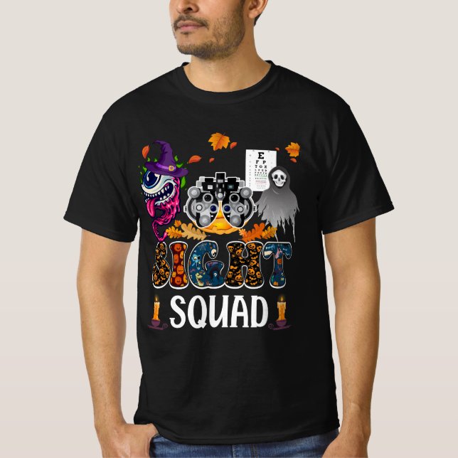 Optometrist Halloween Sight Squad Witch Pumpkin Op T Shirt (Framsida)