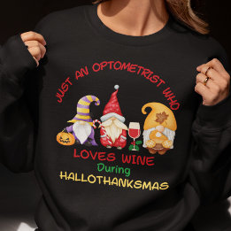 Optometrist jul Vin Älskare Hallothanksmas T Shirt