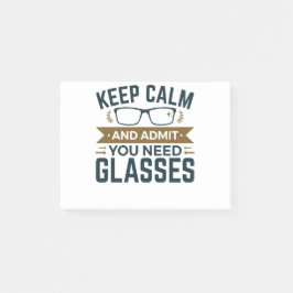 Optometrist-Lugn medger att du behöver glasögon Post-it Block