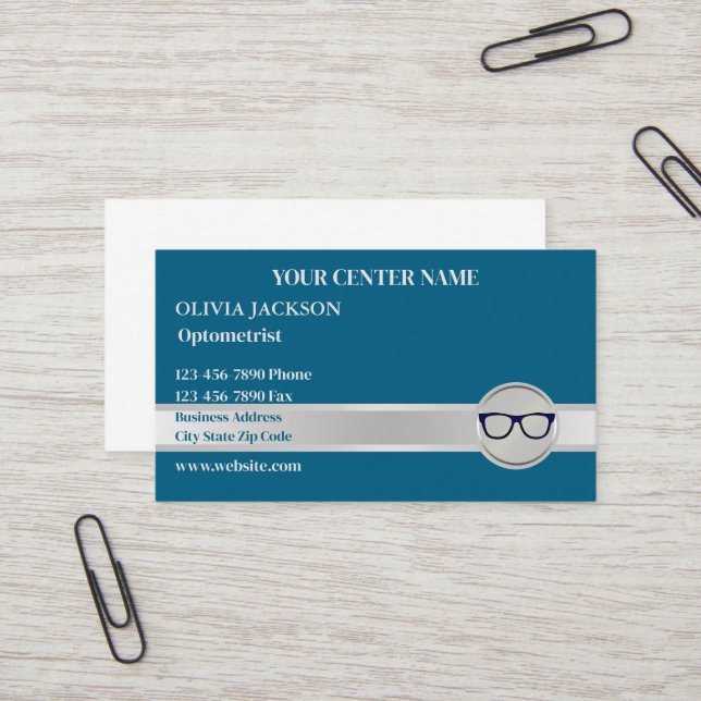 Optometrist Modern Eyewear Doktor Vision Care Visitkort (Fram/Back In Situ)