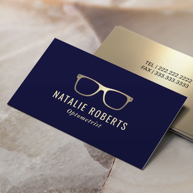 Optometrist Modern Eyewear Öga Glass Guld Visitkort (Skapare uppladdad)