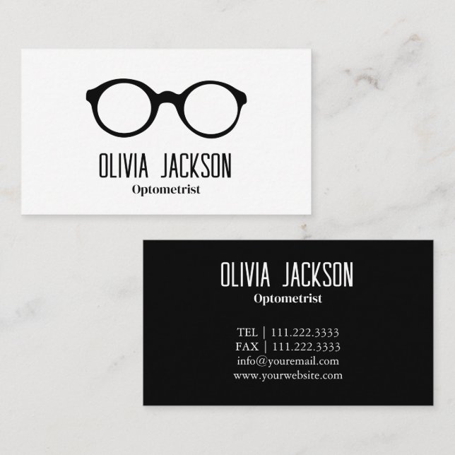 Optometrist Modern Eyewear Öga Glass Visitkort (Fram/baksida)