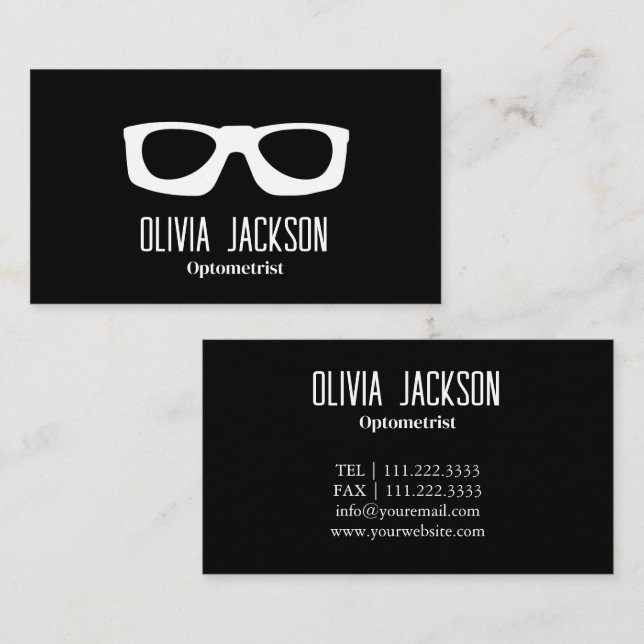 Optometrist Modern Eyewear Öga Glass Visitkort (Fram/baksida)