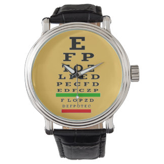 Optometrist Öga Chart Watch Black III Armbandsur