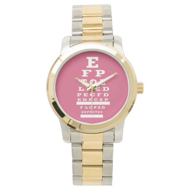 Optometrist Öga Chart Watch Rosa Armbandsur (Framsida)