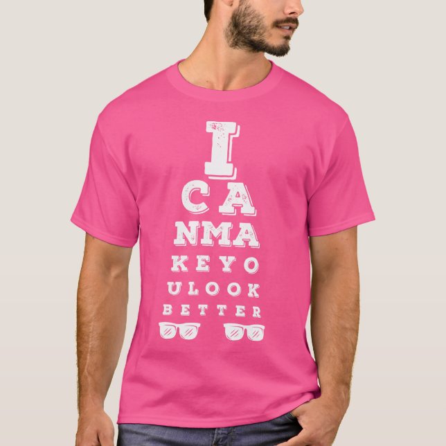 Optometrist Öga Diagramdesign Doktor Optiker Offer T Shirt (Framsida)
