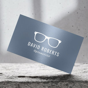 Optometrist Öga Glasses Modern Dusty Blue Visitkort