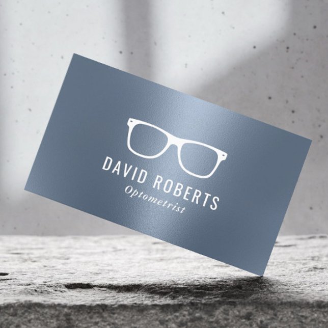 Optometrist Öga Glasses Modern Dusty Blue Visitkort (Skapare uppladdad)