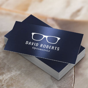 Optometrist Öga Glasses Modern Navy Blue Visitkort
