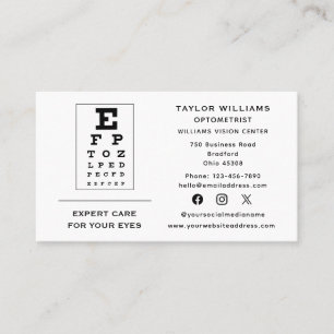 Optometrist Optician Oftalmolog Social Media Visitkort
